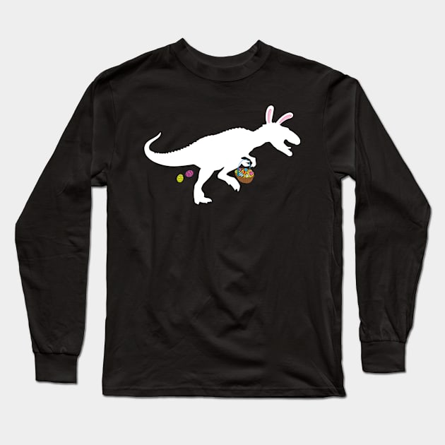 Easter Bunny Dinosaur Funny Easter T Rex Long Sleeve T-Shirt by trendingoriginals